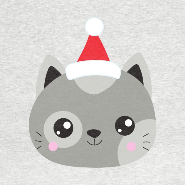 Christmas Cat, Santa Hat, Cat With Hat, Cute Cat by Jelena Dunčević